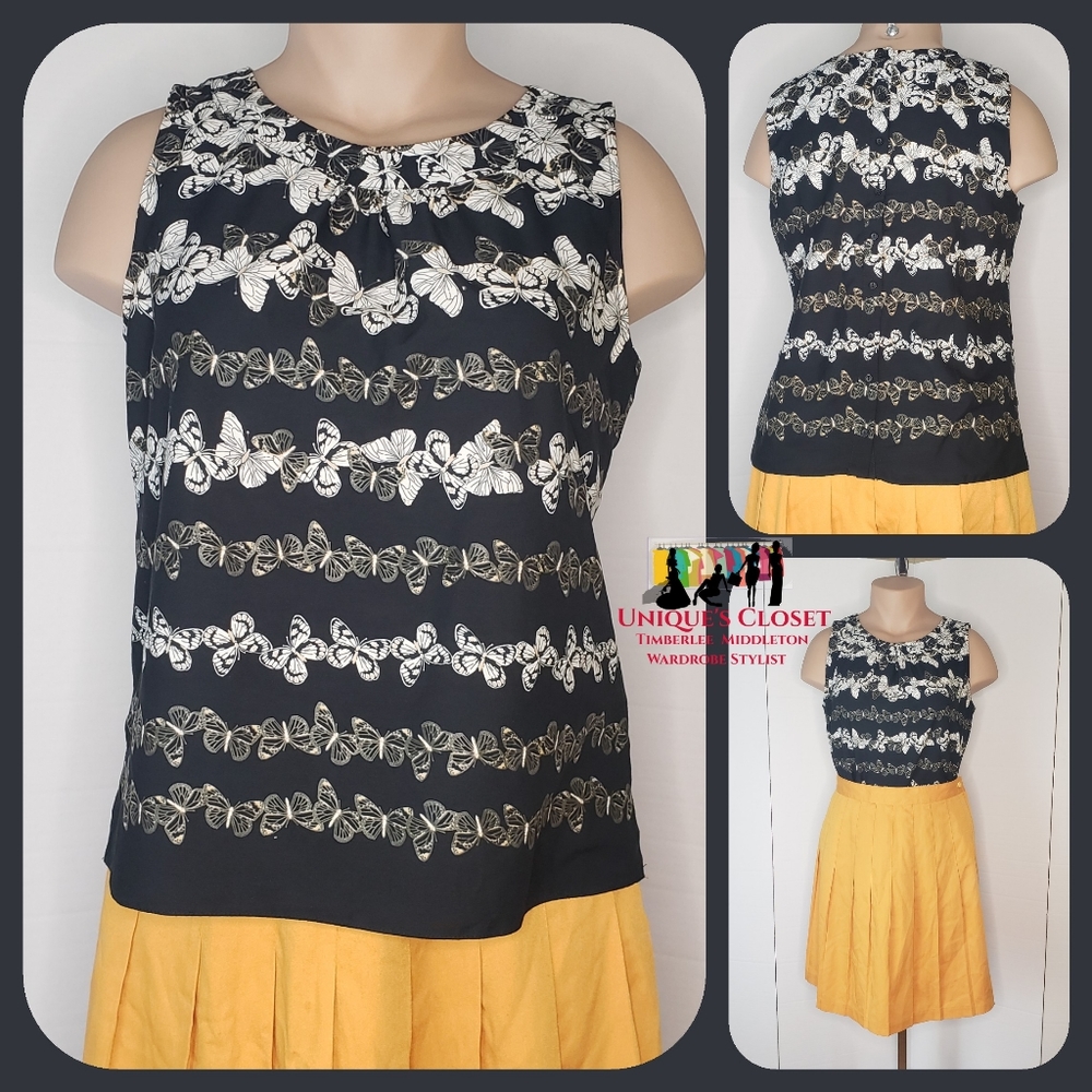 Wallis petite butterflies print shirt